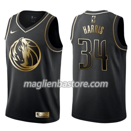 Maglia NBA Dallas Mavericks Devin Harris 34 Nike Nero Golden Edition Swingman - Uomo